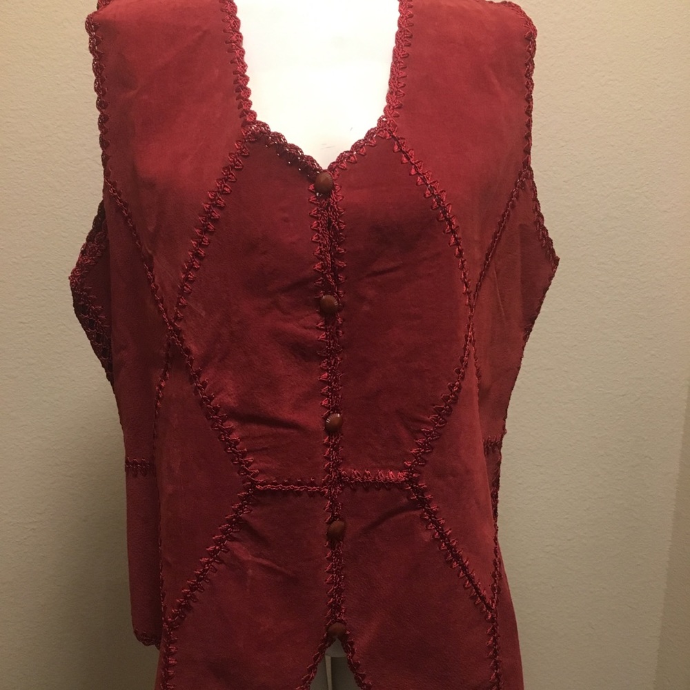 Vintage Suede patchwork vest